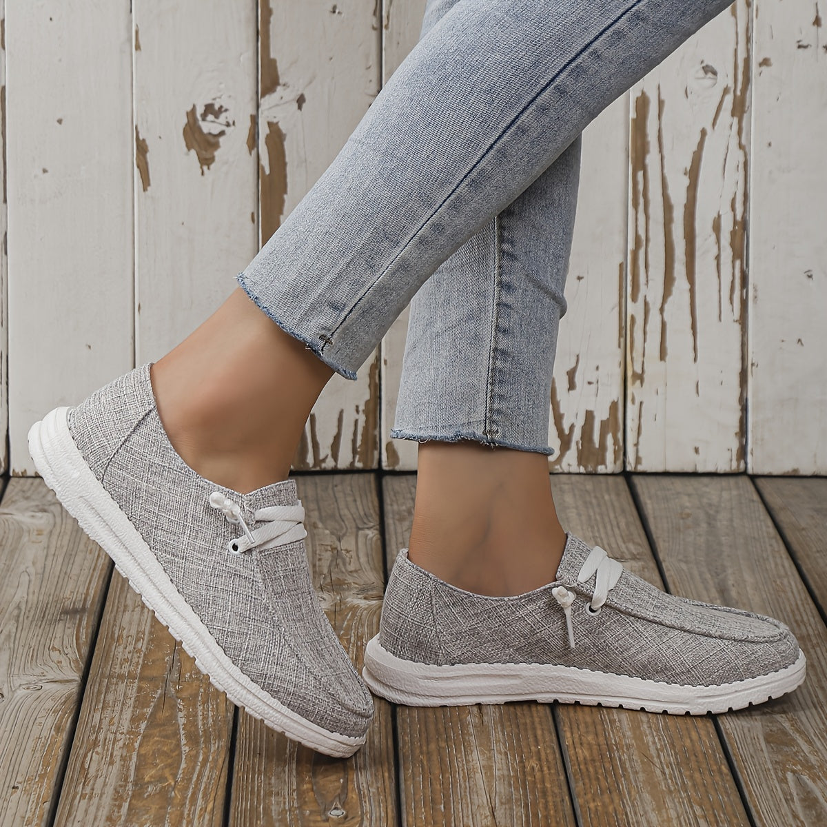 Lightweight Slip On Sneakers, Solid Color Flat Shoes