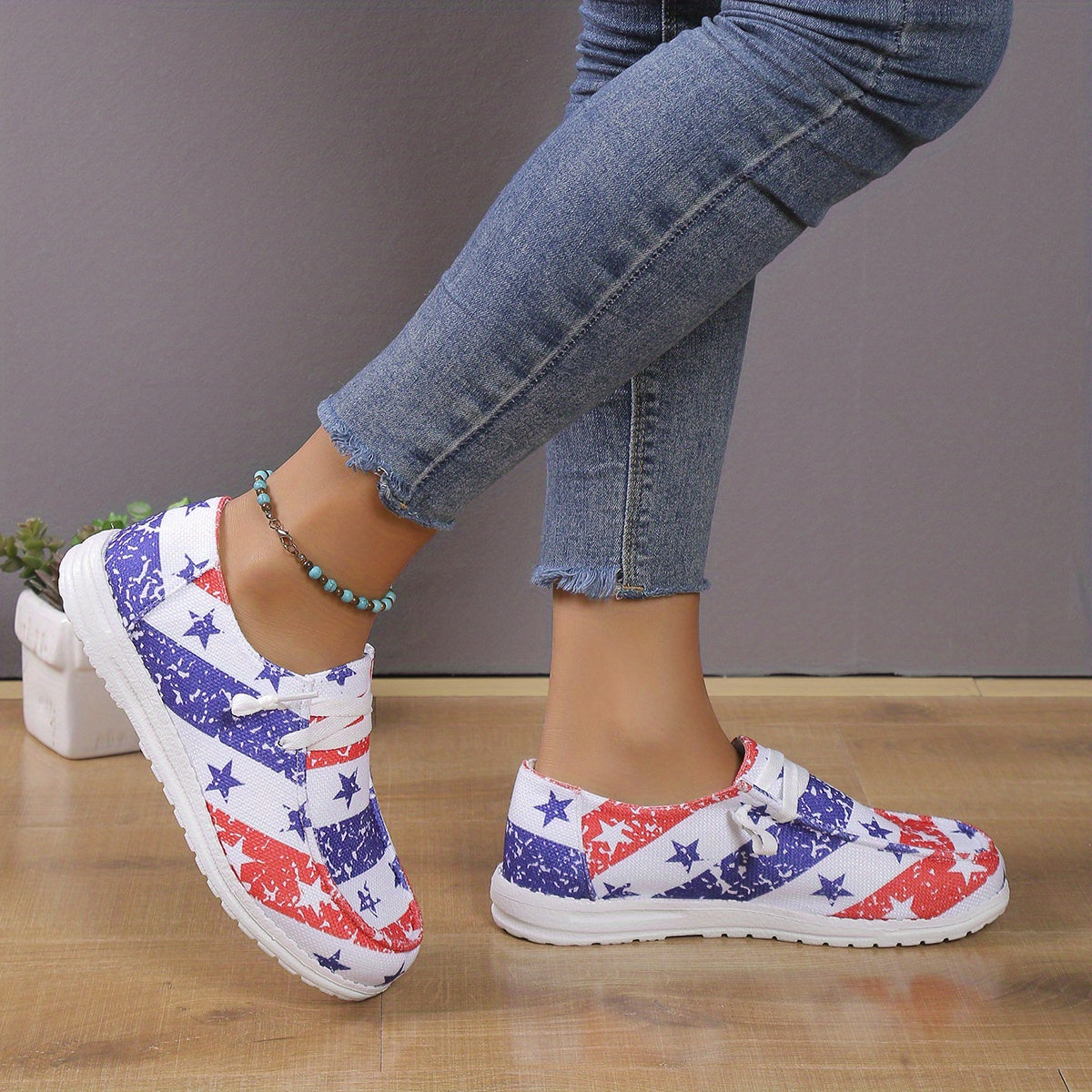 Lightweight Slip On Sneakers, Solid Color Flat Shoes
